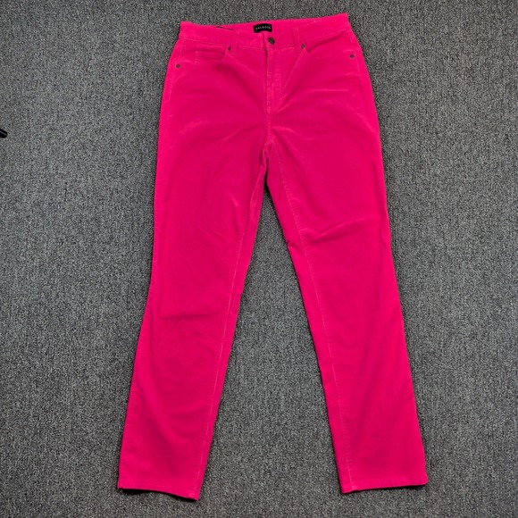 Talbots Modern Pink Corduroy Straight Leg Pants 4 Curvy Cotton Stretch Preppy — photo 2